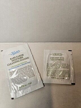 Kiehl's Deep Pore Cleansing Mask + Creamy Eye Treatment Skincare Sachet Duo Set